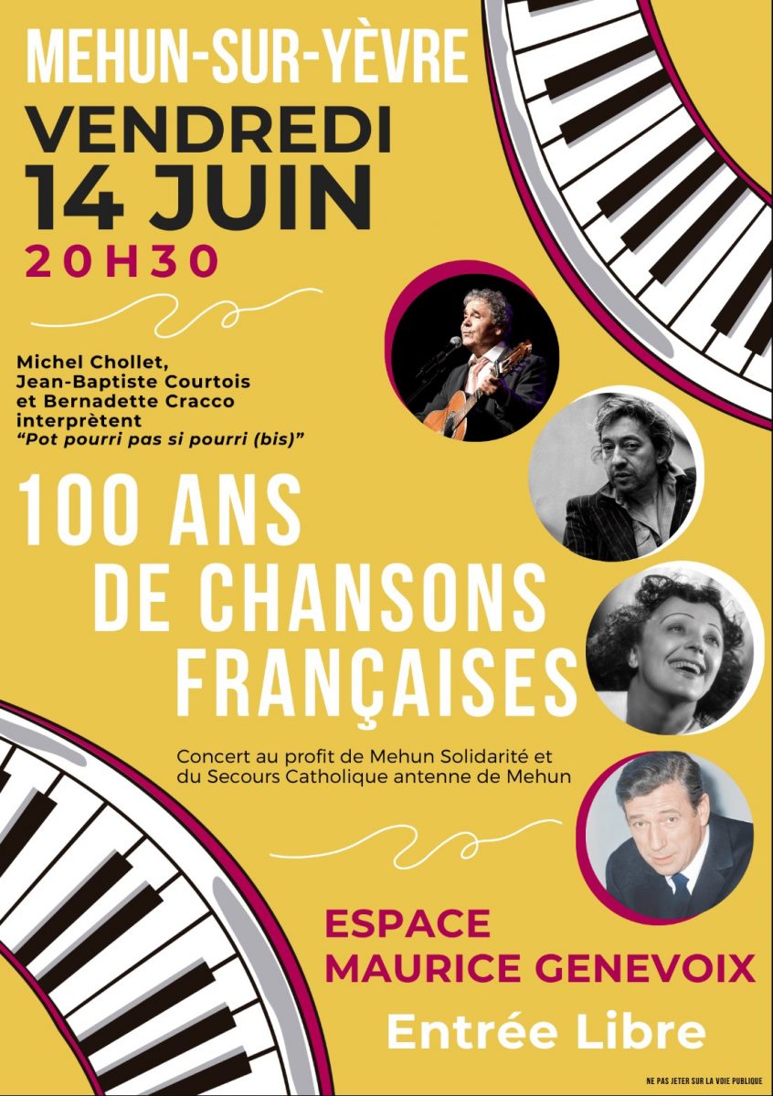 Concert : 100 ans de chansons françaises Le 14 juin 2024